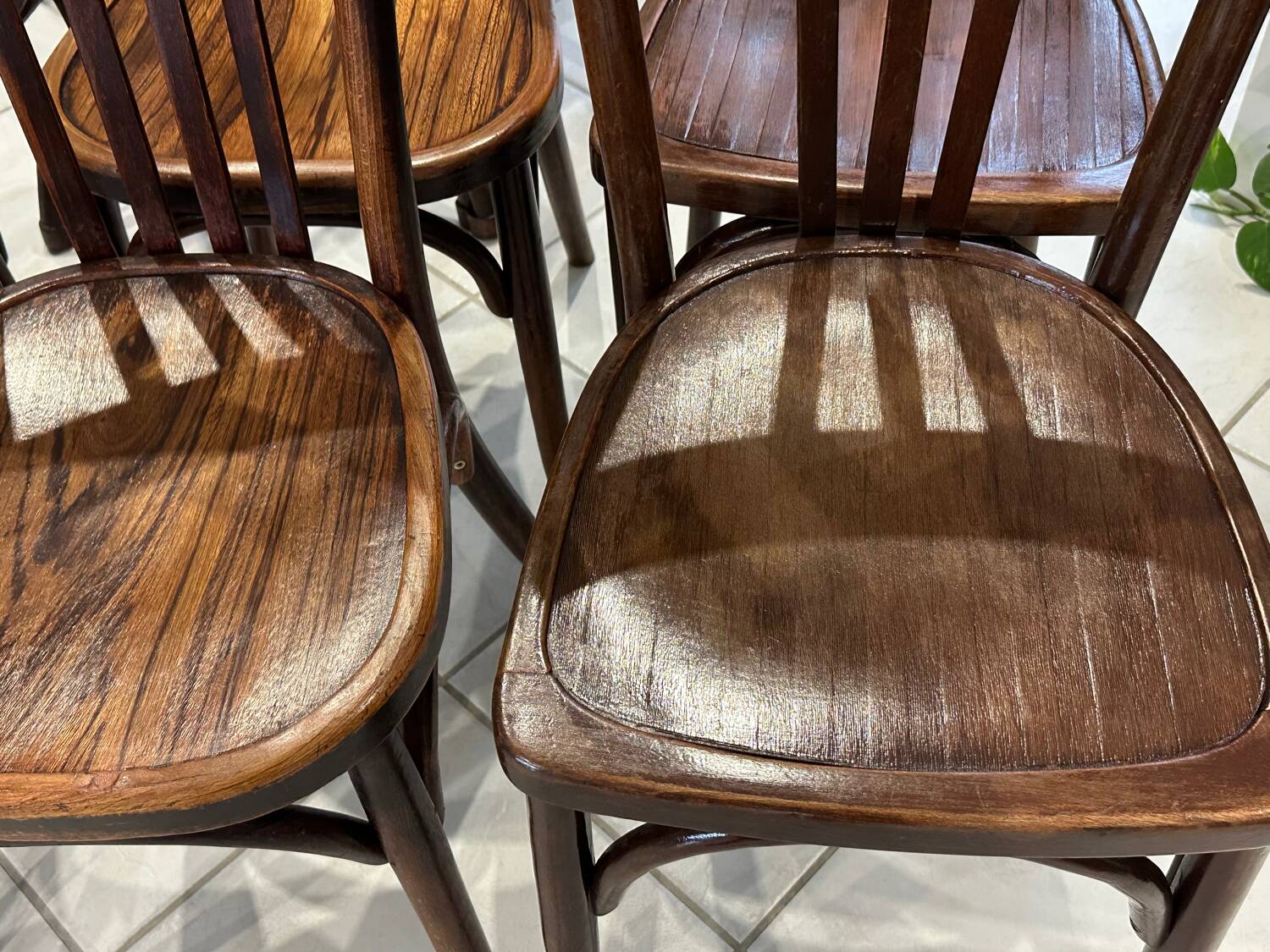 Set of 12 mismatched bistro chairs Baumann & Fischel 1930
