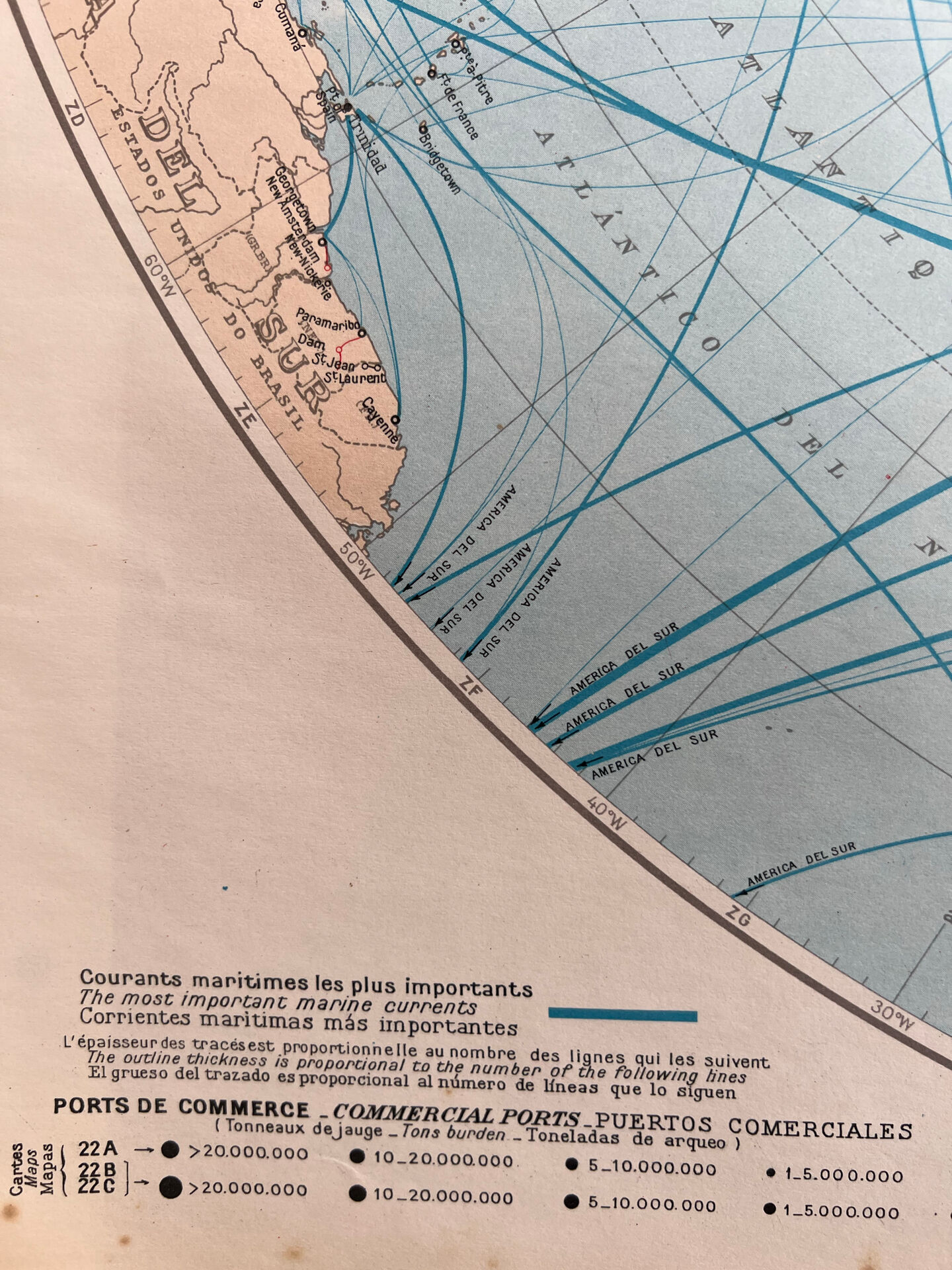 Old map Communications — Northern Hemisphere | Maritime routes & p