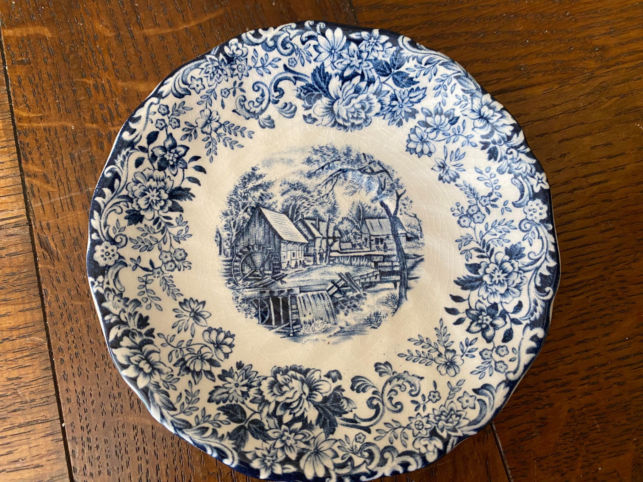 Coffee cup and its English earthenware saucer Mill Stream Johnson Bros