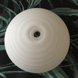 Spherical globe in white opal striated patterns