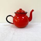 Red enamelled teapot from the 70s