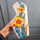 Ceramar vase, artistic ceramic, colourful mosaic pattern.