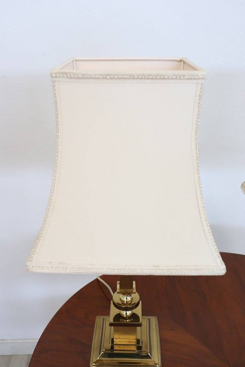 Golden Bedside Table Lamps, 1970s, Set Of 2