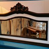 Old mirror beveled white mirror and black moldings