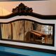 Old mirror beveled white mirror and black moldings
