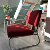 Fauteuil chauffeuse rouge vintage