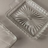 Clear glass butter dish, vintage Art Deco, 1940s Italy - timeless tableware