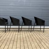 4x Original labeled Black Costes dining chairs by Philippe Starck