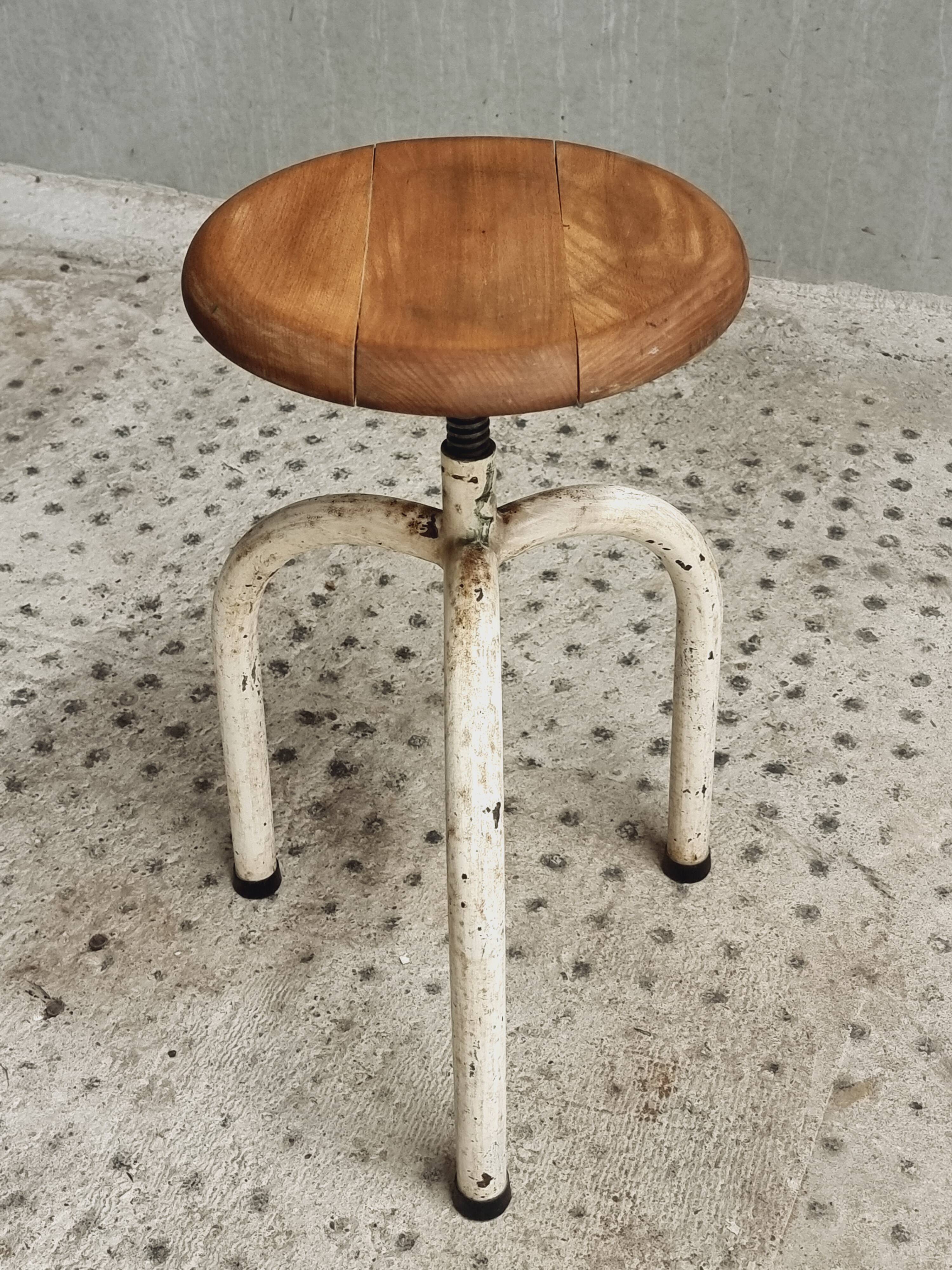 Vintage swivel stool laboratory stool studio stool