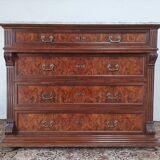 Commode Néo-Renaissance Henri II en loupe de noyer