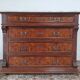 Neo-Renaissance Henri II chest of drawers in walnut burr