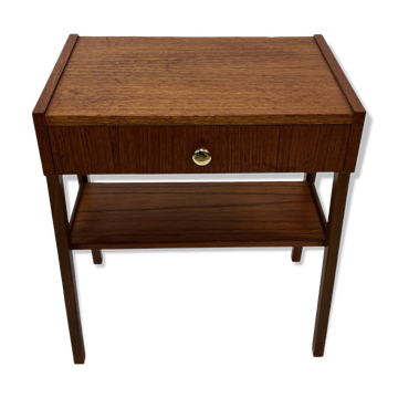 Table de chevet en placage de teck, années 1960