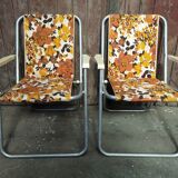 Pair of vintage folding camping chairs