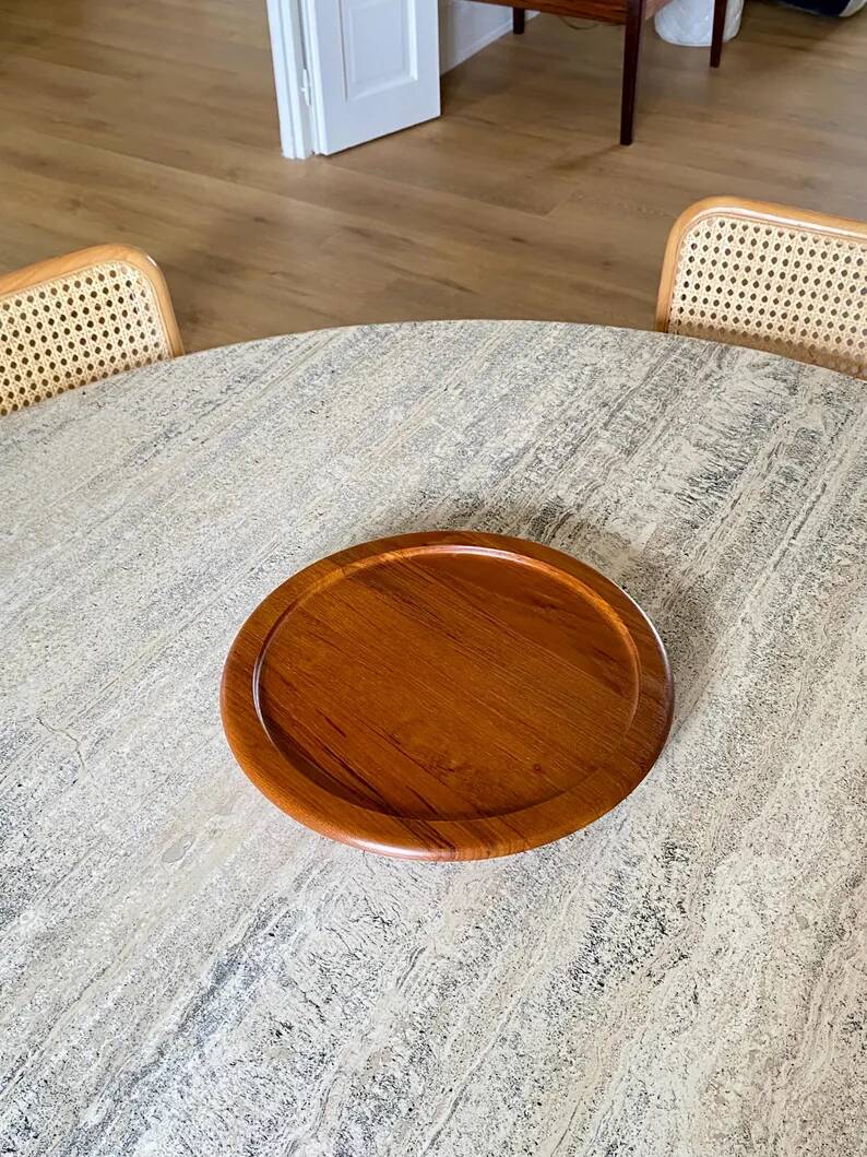 Danish rotating tray Digsmed in vintage teak from the 1960s.