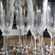 Set of 12 vintage Italian crystal champagne flutes Capri model with original boxes
