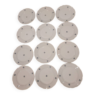 12 assiettes à dessert vintage