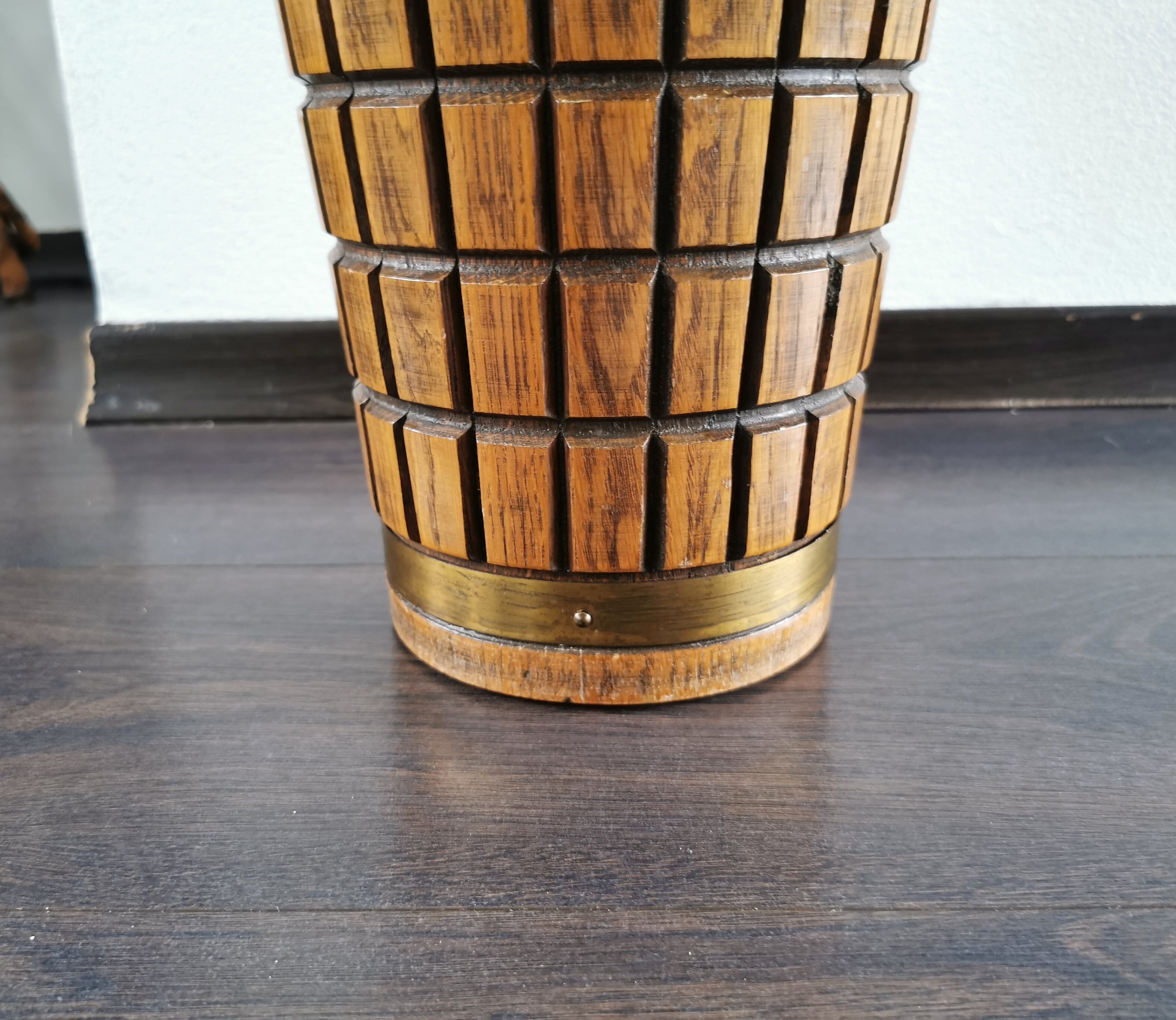 Vintage wooden umbrella stand, '70s
