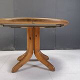 Rainer Daumiller pine wood round Dining Table, 1970s