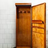 Specchio da ingresso vintage in teak, Italia, anni '50