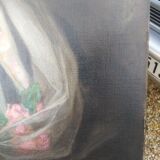 Huile sur toile portrait signé henri Adrien Tanoux