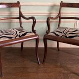 Pair of English mahogany armchairs
