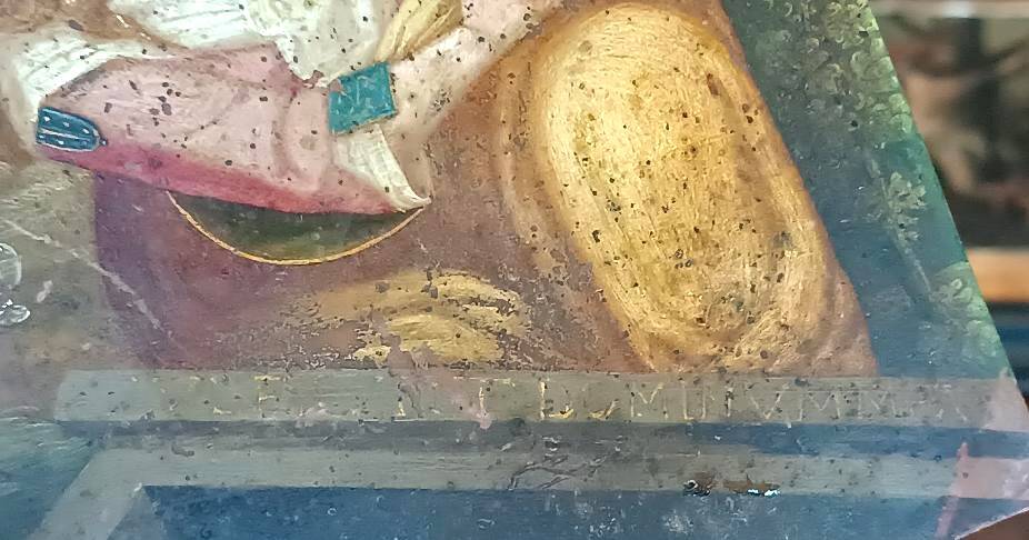 Antique painting on copper, Flemish school, 17th century, representing a saint