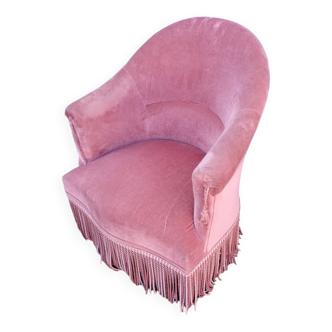 Fauteuil crapaud rose