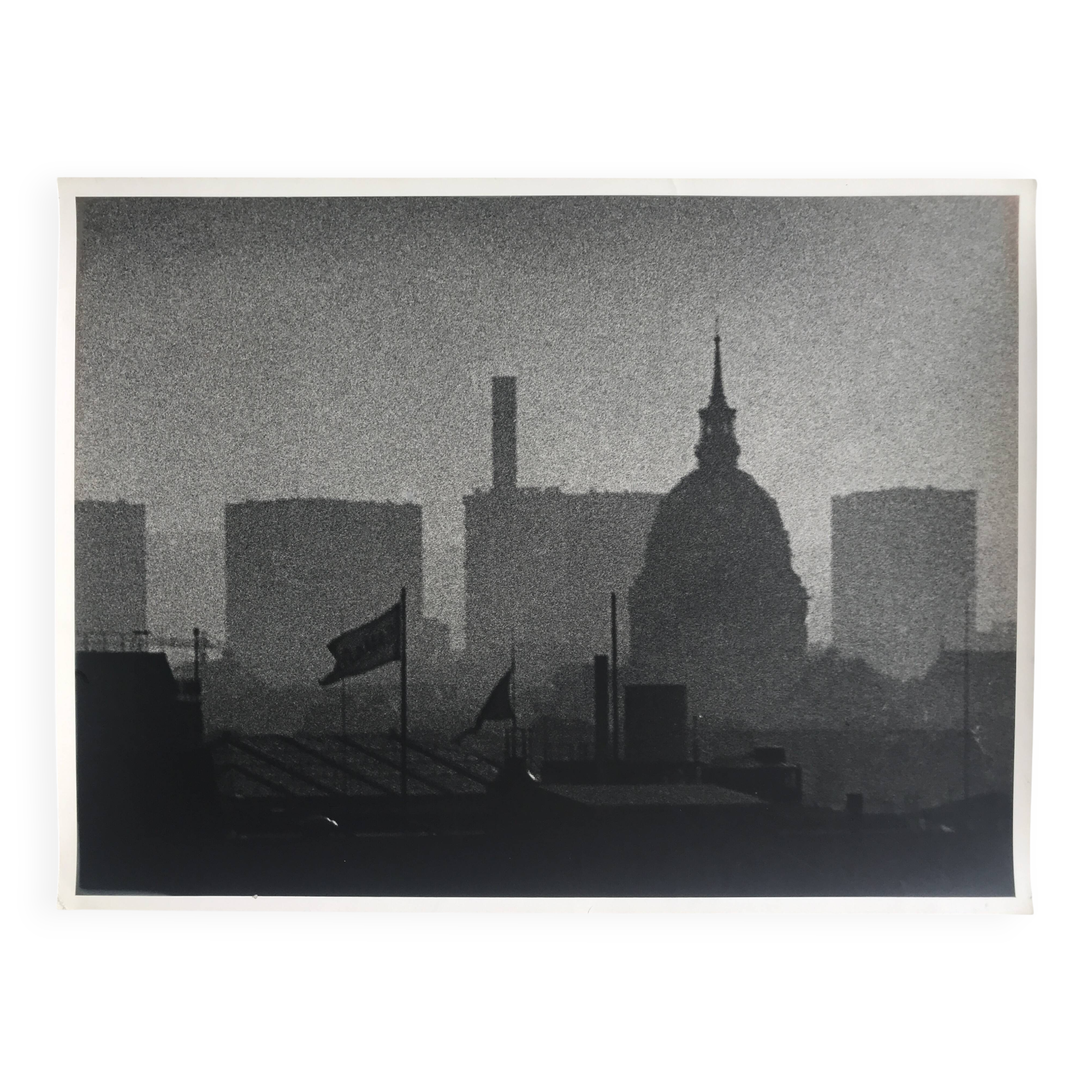 Rosine nusimovici, rooftops of paris from beaubourg, 1978. silver print