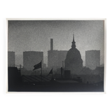 Rosine nusimovici, rooftops of paris from beaubourg, 1978. silver print