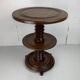 Brutalist Wood Turned Screw Press Side Table in the style of Dudouyt