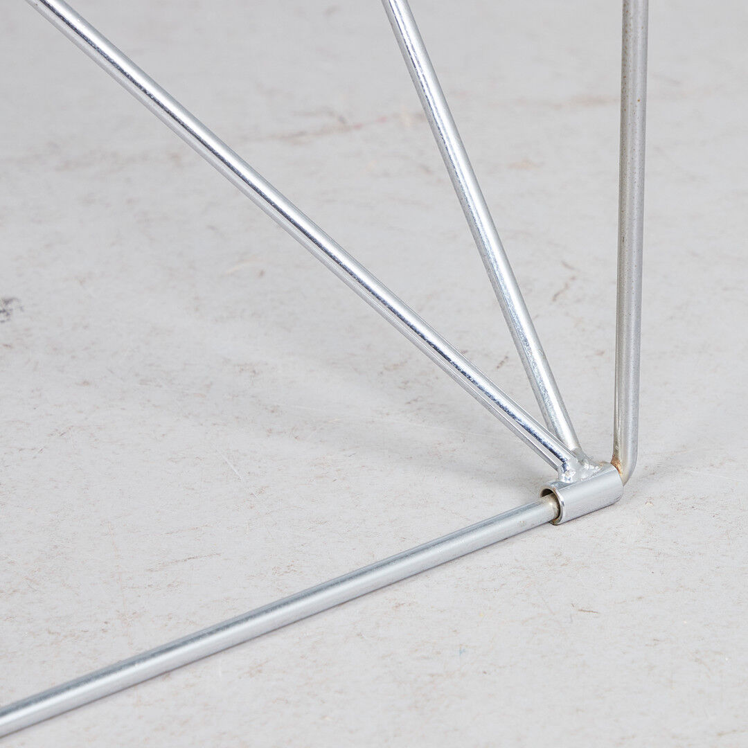 Max Sauze dining table in chrome steel wire and glass 1970s France