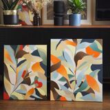 Blue jungle painting