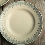 Lot of 5 old ceramic flat plates of Saint Amand green edry