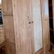 Antique solid oak wardrobe with caning.