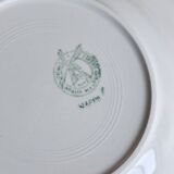 4 vintage earthenware soup plates Moulin Des Loups Nappe green model