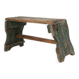 Industrial Green Wooden Stool, France, 1900s