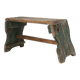Industrial Green Wooden Stool, France, 1900s