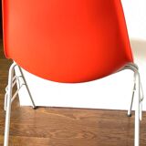 4 Charles Eames DSS chairs for Vitra, Poppy Red