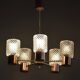 Mid-Century Chandelier in Chrome, Steel, Copper, and Glass, Czech, 1960s