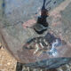 Vintage blue glass suspension