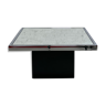 Table basse carrée noire et chrome pour Cidue
