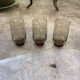 3 vintage glasses in smoked glass