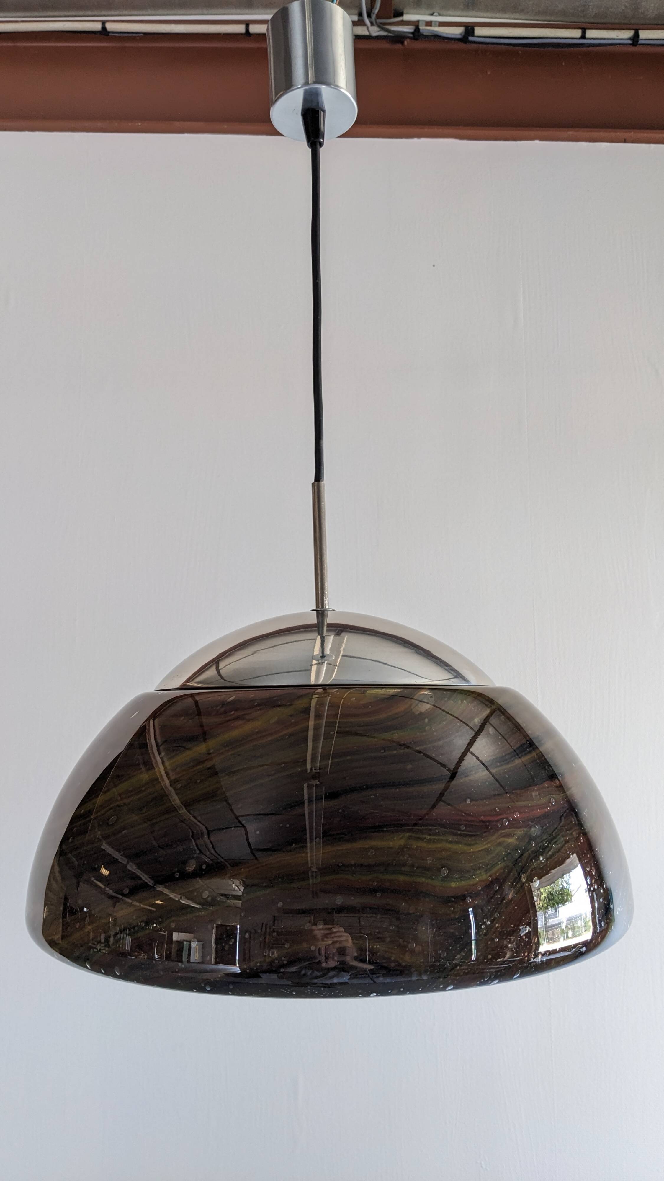 XL Murano glass pendant light by Doria Leuchten, Germany circa 1970