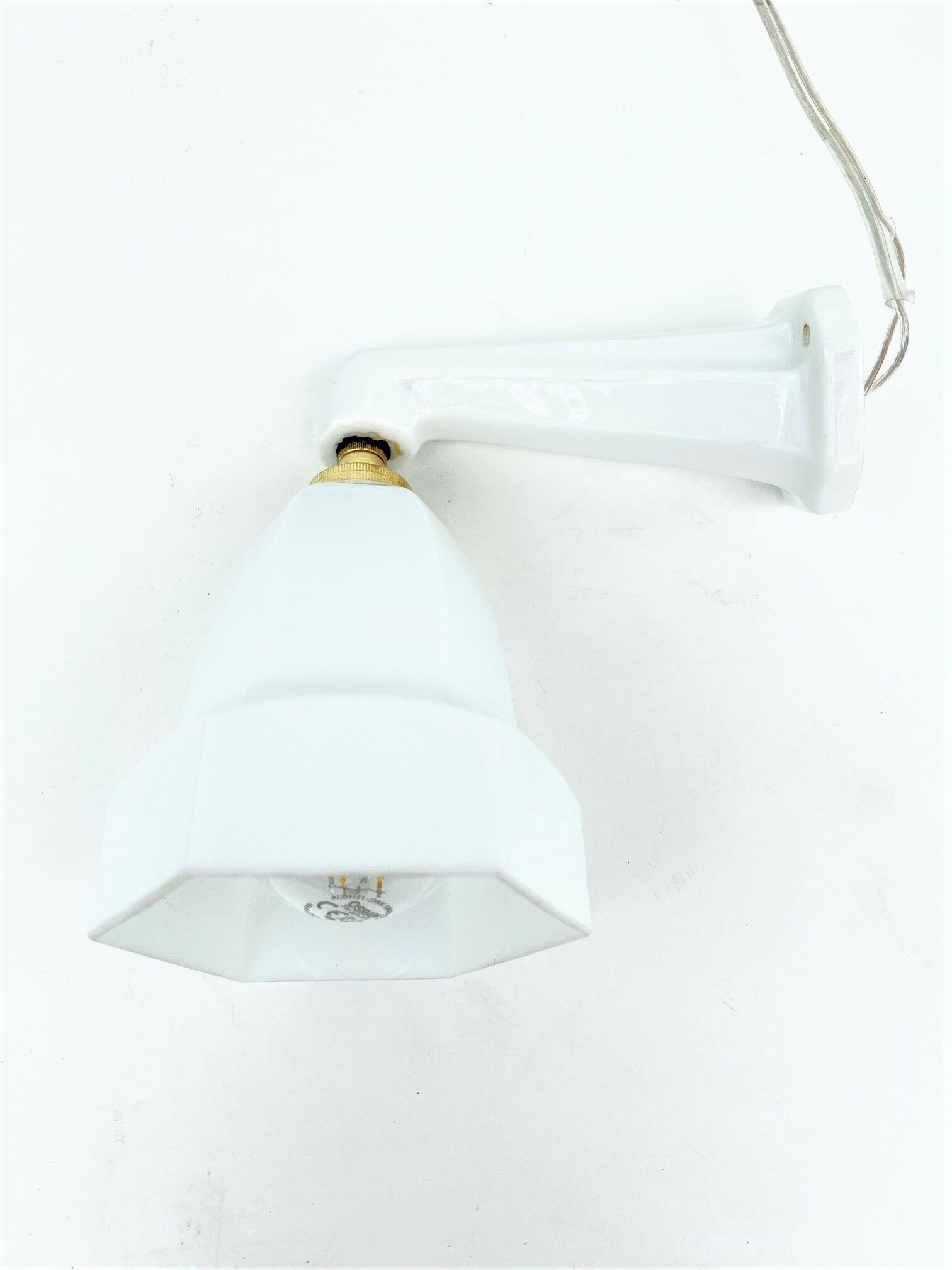 wall lamp old bathroom 1930 1940 opaline and porcelain legrand
