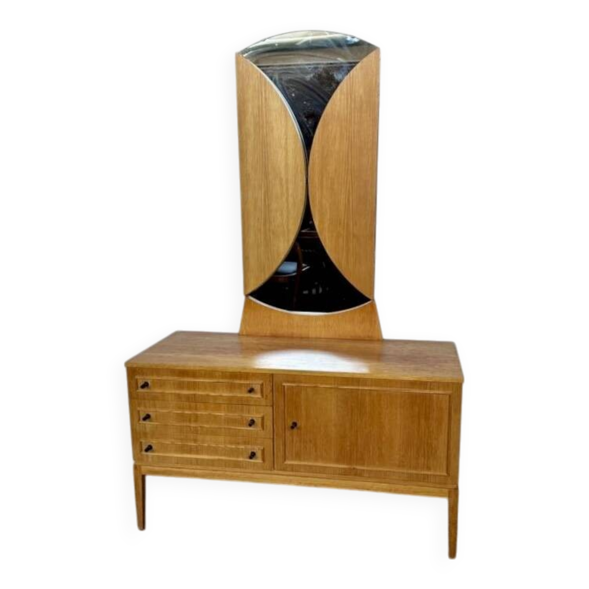 Vintage light wood dressing table and toilet sideboard