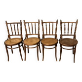 4 chaises Fischel en hêtre courbé,  années 20-30