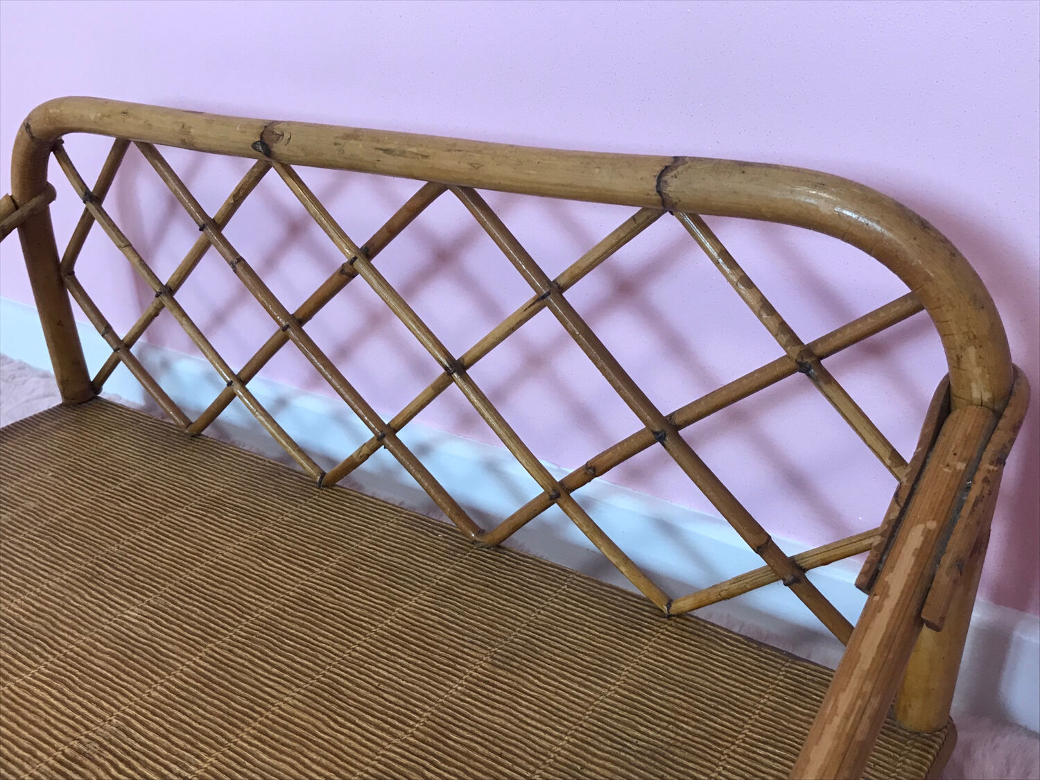 Vintage rattan shelf