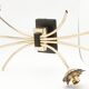 Wall lamp with brass rods and glass lampshade, 1960s