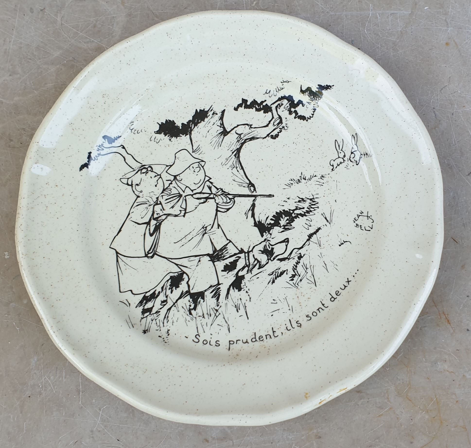 3 humorous plates by jean bellus
