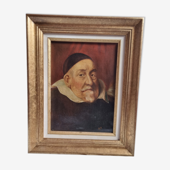 Portrait à l'huile sur toile homme XIXe